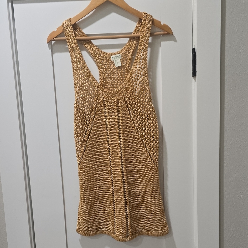 Elegant Knit Tan Tank Top